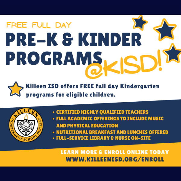 Killeen ISD offers FREE full day programs for eligible children.
